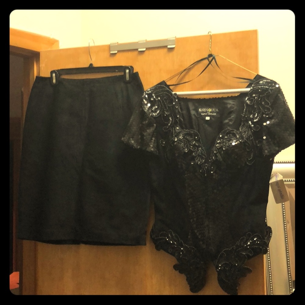 Dressy two piece suit.